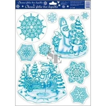 Okenní dekorace Okenní fólie bez lepidla vánoční 327 mix 38x30cm