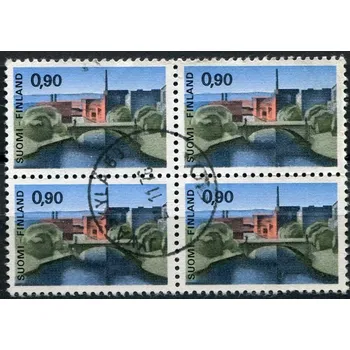 Poštovní známka Posti Finland (1968) MiNr. 643 - 4-blok - O - Finsko - most přes Tammerkoski