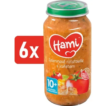 Dětská výživa HAMI masozeleninový příkrm Zeleninové ratatouille s kuřetem 6x250g