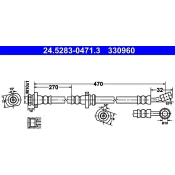 Brzdový systém Brzdová hadice ATE 24.5283-0471.3