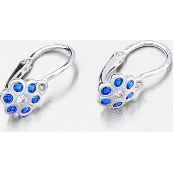 Náušnice Dětské náušničky bílé zlato 585 zirkon ve tvaru květiny 52DN-1737BBM