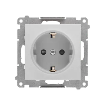 Elektrická zásuvka SIMON TGSZ1CZ.01/143 Zásuvka Schuko 1 násobná (přístroj s krytem), se clonkami, 16 A / 250 V~, bezšr