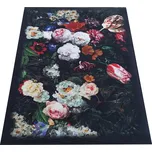Makro Abra Moderní kusový koberec protiskluzový Horeca-New 119 Květy černý Rozměr: 160x220 cm