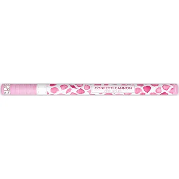 Konfeta Vystřelovací konfety - růžové lístky, 80 cm