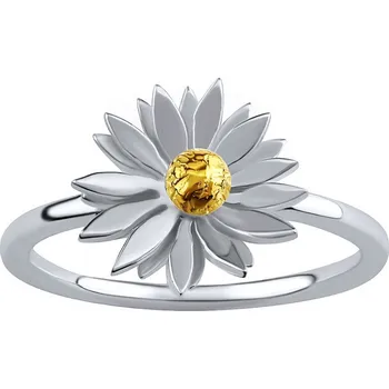 Prsten Stříbrný prsten Sedmikráska zlacený 18kt zlatem obvod 60 mm