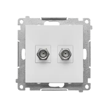 Elektrická zásuvka SIMON TASF2.01/114 Zásuvka anténní 2 násobná typ „F” (přístroj s krytem), pro jednotlivé instalace b