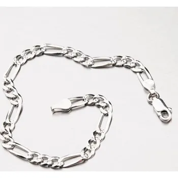 Náramek Náramek stříbro 925 gravírovaný Figaro 3+1 CHRS-073-120-FLAT-PSP délka 18 cm