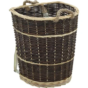 Nůše na dřevo s popruhy 44,5 x 37 x 50 cm přírodní vrba