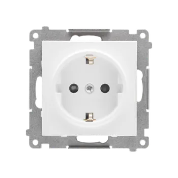Elektrická zásuvka SIMON TGSZ1CZ.01/111 Zásuvka Schuko 1 násobná (přístroj s krytem), se clonkami, 16 A/ 250 V~, bezšr