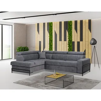 Sedací souprava ARK Rohová sedačka OSKAR, 270 cm Roh sedačky: Pravý roh, Barva látky: Světlá šedá (Soro 83)