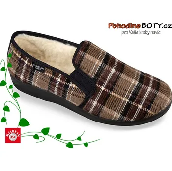 Pánská zdravotní obuv Pánská domácí obuv papuče Mjartan (824-K61 uzavřené kožíšek)