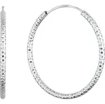 Stříbrné náušnice kruhy s ozdobným prolisováním 61006