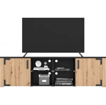 Televizní stolek Široký TV stolek Miles - dub artisan/černá