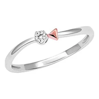 Prsten Dámský prsten bílé zlato 585/1000 přírodní diamant 0.045 ct briliantem GKW57281PW velikost 54