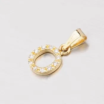 Šperk Přívěsek žluté zlato 585 zirkon - písmeno 13-152-O