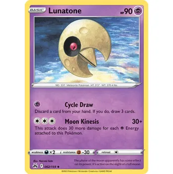 Sběratelská karetní hra Pokémon karta Lunatone 062/159 - Crown Zenith