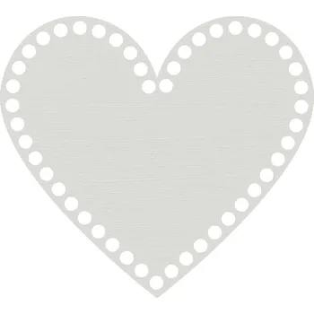Nákupní košík WoodenPuzzle.cz Víko na háčkování - srdce - krémové (různé velikosti) Velikost: 15 cm