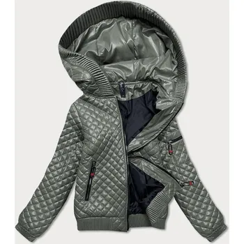 Dámská cargo bunda Dámská krátká prošívaná bunda v khaki barvě se stahovacími lemy 0IJG84 ROSSE LINE, odstíny zelené S (36) i392_19567-46