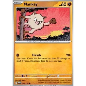 Volný čas Pokémon MEW 056/165 Mankey - 151 Stav: Near Mint, Verze: NORMAL
