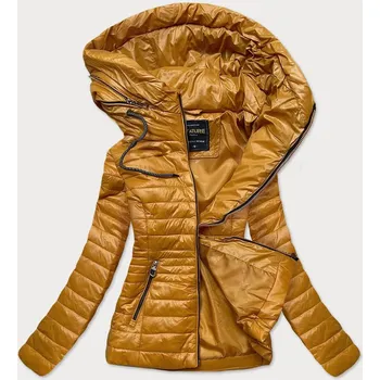 Dámská cargo bunda Prošívaná bunda pro ženy v hořčicové barvě s kapucí WF814X ATURE, odstíny žluté S (36) i392_17285-46