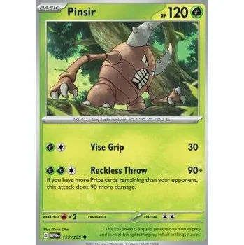 Volný čas Pokémon MEW 127/165 Pinsir - 151 Stav: Near Mint, Verze: NORMAL