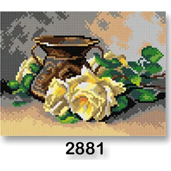 Vyšívací vzor Vyšívací předloha, obrázek na vyšívání 70246/2881 Catherina Klein zátiší se žlutými růžemi, 18x24cm