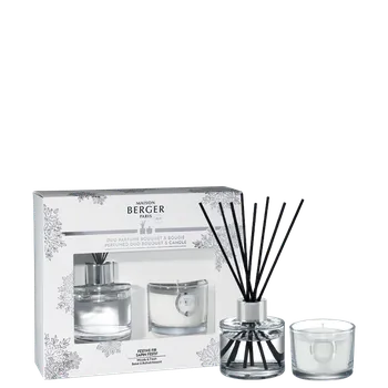 Svíčka MAISON BERGER PARIS Maison Berger – Dárková sada DUO vonný difuzér a svíčka Winter s vůní Festive Fir, Bílá Čirá