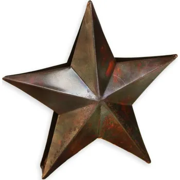 Vánoční dekorace Hvězda kovová rezavě hnědá - 26 cm