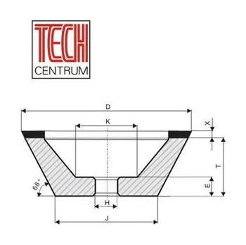 Brusný kotouč DIA kotouč 11B2 125x10/3x20 K100 D107 chladit ANO i NE pryskyřice