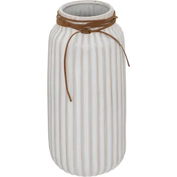 Bytová dekorace Atmosphera Keramická váza s ozdobným páskem, 28,5 cm