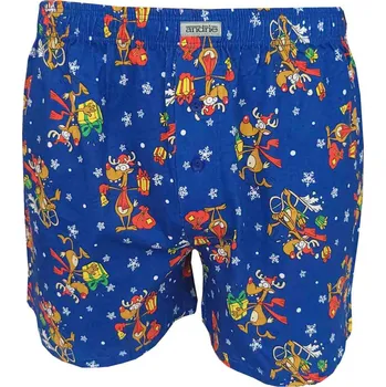 Trenýrky Andrie PS 5774 tmavě modré vánoční pánské trenýrky Barva: modrá tmavá, Velikost: 2XL