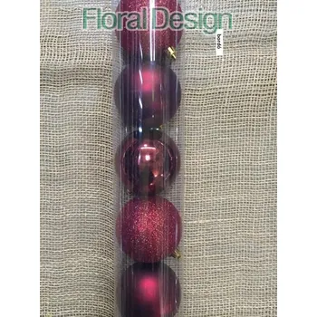 Vánoční dekorace Vánoční koule plast 7 cm, 9ks bordó