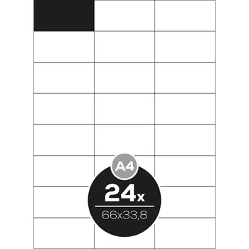 Speciální papír Etikety Top Stick A4/100 ks, 66x33,8 mm - 24 etiket, bílé