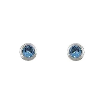 Náušnice BASSANO COLLECTION CZ s.r.o. Stříbrné náušnice pecičky modré 5mm