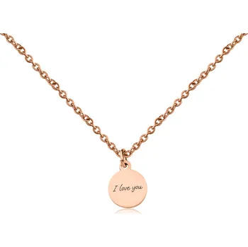 Náhrdelník Náhrdelník z chirurgické oceli - medailon s vlastním textem - Meucci DC214