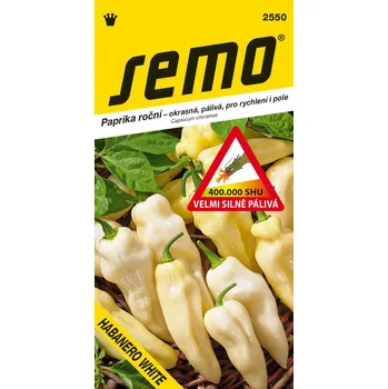 Semeno Paprika roční (pálivá) Habanero White (bílá) 12/2024