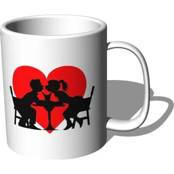 Pelisport Hrnek Polibek a srdce s filcovým podtáckem