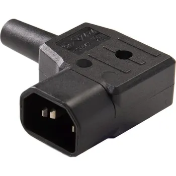 Napájecí kabel Konektor síťový 230V/M zahnutý 90 stupňů IEC C14 CS220/m90