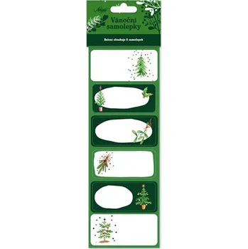 Vánoční dekorace Nekupto Vánoční samolepky 6 ks - Stromečky