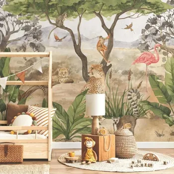 YokoDesign Tapeta do dětského pokoje Safari džungle na plochu Výška tapety: 250 cm