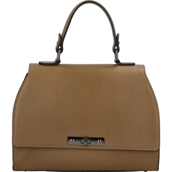 Dámská kožená kabelka do ruky pískově hnědá - ItalY Yoselin hnědá