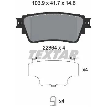 Brzdová destička Sada brzdových destiček, kotoučová brzda TEXTAR 2286401