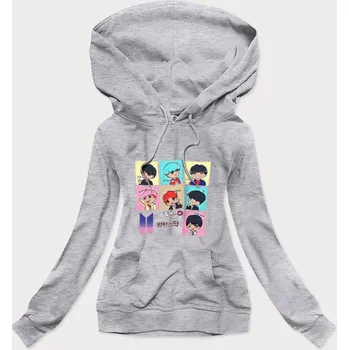 Dámská mikina Šedá dámská sportovní mikina s potiskem 033R4F Ambitionfly, odstíny šedé uni velikost i392_17436-50