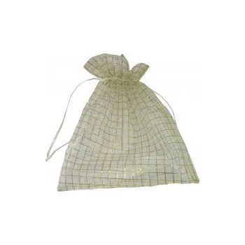 Dárková taška DÁRKOVÝ SÁČEK ORGANZOVÝ ZLATÁ KOSTKA 25*20 CM (DÁRKOVÝ SÁČEK ORGANZOVÝ ZLATÁ KOSTKA 25*20 CM)