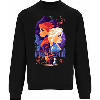 Dívčí mikina Mikina přes hlavu Frozen Anna a Elsa Barva: černá, Velikost: XXL