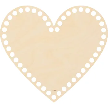 WoodenPuzzle.cz Víko na háčkování - srdce - přírodní (různé velikosti) Velikost: 25 cm