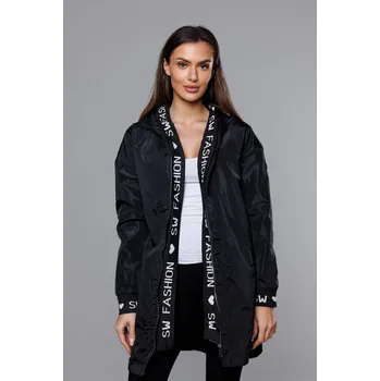 Dámská cargo bunda Tenká černá bunda pro ženy s ozdobnou lemovkou 4A5T7K SWEST, odstíny černé XL (42) i392_21470-53