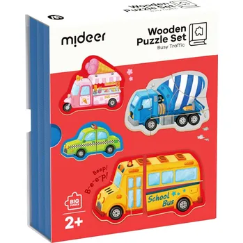 Mideer Dopravní prostředky puzzle v knize 18 dílků