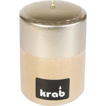 Svíčka Svíčka válec Stripe 70x100 mm - metalická capuccino