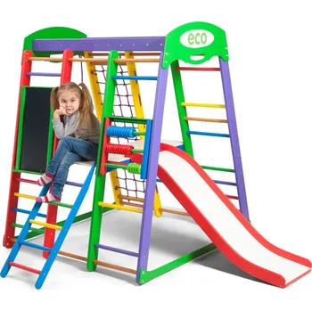 Dětské hřiště KinderSport hrací sestava EcoPlus3 Wave s ribstole a se skluzavkou